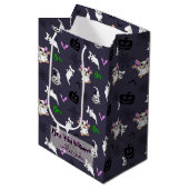 Leuke Cartoon Ghost Bulldog Halloween Gift Bag Medium Cadeauzakje (Voorkant Gekanteld)