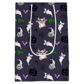 Leuke Cartoon Ghost Bulldog Halloween Gift Bag Medium Cadeauzakje (Achterkant)