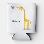 Leuke cartoon giraffe en vogel blikjeskoeler (Voorkant)