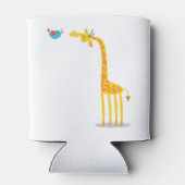 Leuke cartoon giraffe en vogel blikjeskoeler (Achterkant)