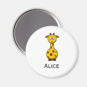 Leuke Cartoon Giraffe Magnet met Kindernaam (Voorkant / Achterkant)