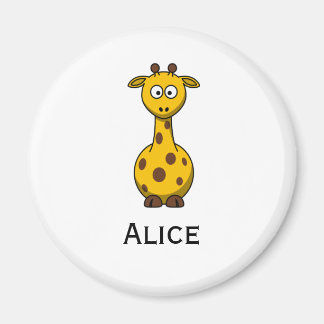 Leuke Cartoon Giraffe Magnet met Kindernaam