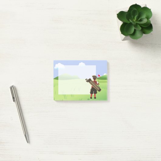 Leuke cartoon Golfer op golfbaan Post-it® Notes (Kantoor)