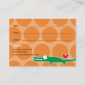 Leuke Cartoon Groene Alligator Foto Kind Speeldatu Contactkaartje (Achterkant)
