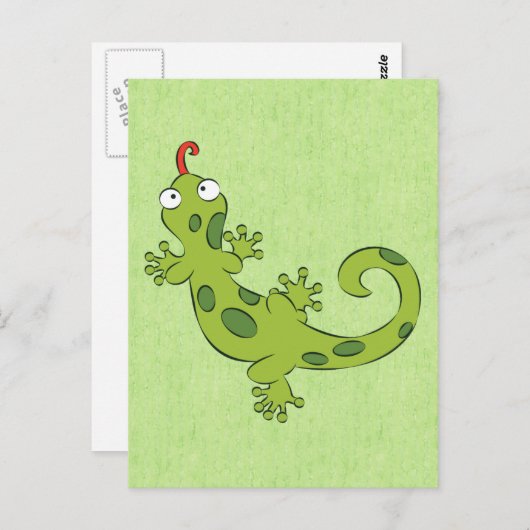 Leuke cartoon hagedis briefkaart (Voorkant / Achterkant)