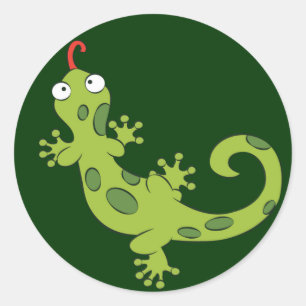 Leuke cartoon hagedis ronde sticker