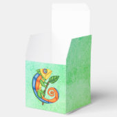 Leuke Cartoon Hagedissenblad Heldere kleuren Blauw Bedankdoosjes (Geopend)