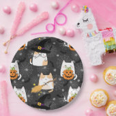 Leuke Cartoon Halloween Cat Papieren Bordje (Feest)