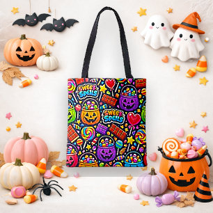Leuke Cartoon Halloween Snoep Trick or Treat Tote Bag