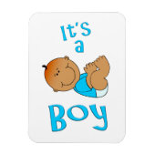 Leuke Cartoon Het is een Boy Tekst in Helderblauw  Magneet (Verticaal)