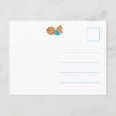 Leuke Cartoon Het is een Boy Tekst in Helderblauw Uitnodiging Briefkaart (Achterkant)