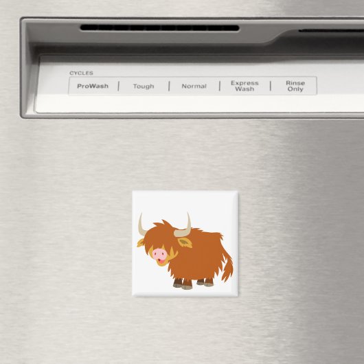 Leuke Cartoon Highland Koe Magnet (Insitu (Vaatwasser))