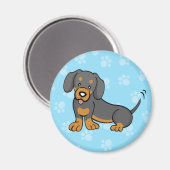 Leuke Cartoon Hond Dachshund Magnet (Voorkant / Achterkant)