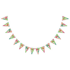 Leuke cartoon hond dragen partij pet meisje verjaa vlaggetjes