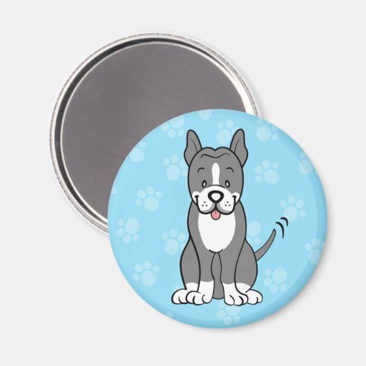 Leuke cartoon hond pitbull magneet (Voorkant / Achterkant)