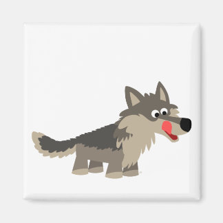Leuke Cartoon hongerige wolfmagneet Magneet