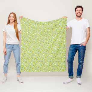 leuke cartoon huisdier hond corgi's patroon groen fleece deken