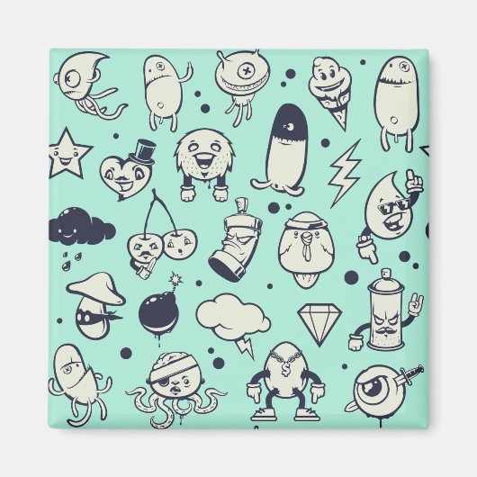 Leuke cartoon karakter magneet (Voorkant)