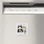 Leuke Cartoon Katten Bruiloft Save the Date Magnet (Insitu (Vaatwasser))