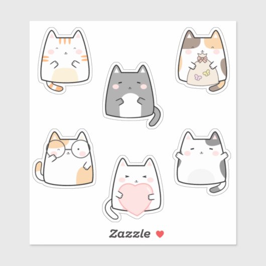 Leuke Cartoon Katten Sticker (Vel)