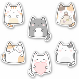 Leuke Cartoon Katten Sticker