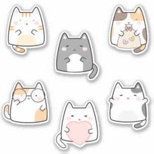 Leuke Cartoon Katten Sticker