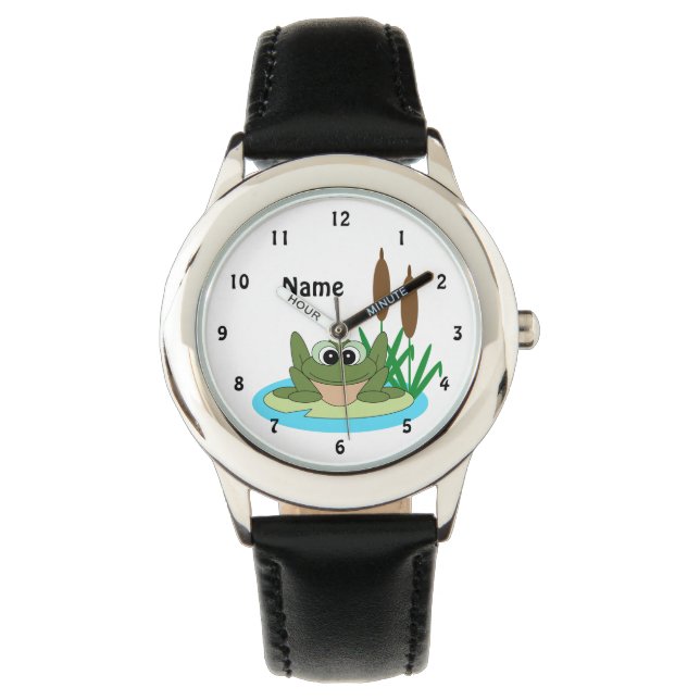 Leuke Cartoon Kikkerhorloge Horloge (Voorkant)