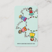 Leuke Cartoon Kinder Happy Friends over de hele we Visitekaartje (Achterkant)