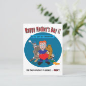 Leuke Cartoon Kinder Happy Moederdag Briefkaart (Staand voorkant)