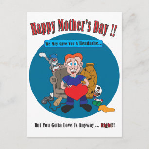 Leuke Cartoon Kinder Happy Moederdag Briefkaart