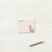 Leuke cartoon kitten kerst feestdagen santa meowy post-it® notes (Op bureau)