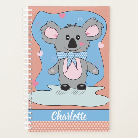Leuke Cartoon Koala Kind Planner met Naam (Voorkant)
