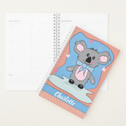 Leuke Cartoon Koala Kind Planner met Naam (Display)