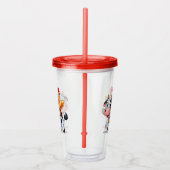 Leuke cartoon koe/kip acryl drinkbeker (Rechts)