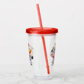 Leuke cartoon koe/kip acryl drinkbeker (Links)