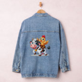 Leuke cartoon koe/kip denim jacket (Hangar)
