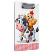Leuke cartoon koe/kip klembord (Rechts)