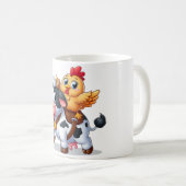 Leuke cartoon koe/kip koffiemok (Voorkant rechts)