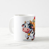 Leuke cartoon koe/kip koffiemok (Voorkant links)