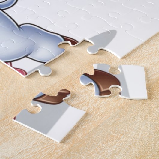 Leuke cartoon koe/kip legpuzzel (Zijkant)