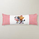 Leuke cartoon koe/kip lichaamskussen (Voorkant)