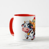 Leuke cartoon koe/kip mok (Voorkant links)