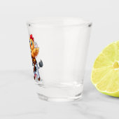 Leuke cartoon koe/kip shot glas (Rechts)