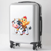 Leuke cartoon koe/kip sticker (Koffer)