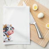 Leuke cartoon koe/kip theedoek (Quarter Fold)