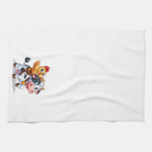 Leuke cartoon koe/kip theedoek (Horizontaal)