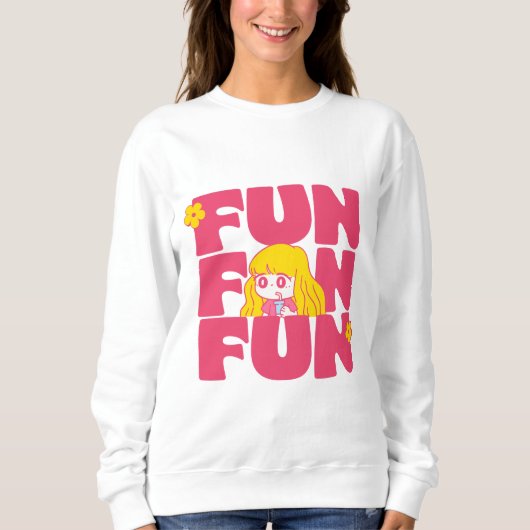 Leuke Cartoon Meisje Vrouwen Sweatshirt (Voorkant)