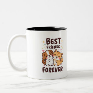 Leuke Cartoon Mok – Kawaii Dog & Cat – Funny Anima