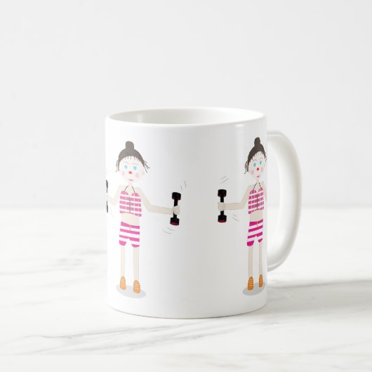 leuke cartoon mok meisje (Voorkant rechts)