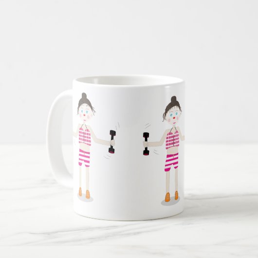 leuke cartoon mok meisje (Voorkant links)